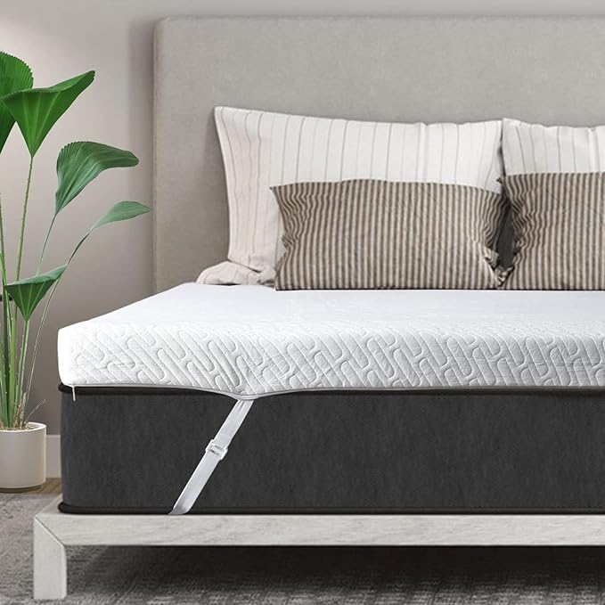 VALUXE 4 Inch Gel Memory Foam Mattress Topper Full Size High Density Cooling Pad Pressure Relief Bed Topper (with Removable & Washable Bamboo Cover)