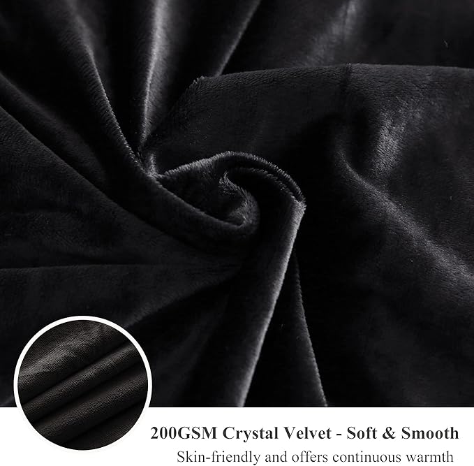 XeGe Soft Plush Body Pillow Cover, 20x54 Big Fluffy Body Pillowcase, Boho Faux Fur Fuzzy Long Decorative Pillow Sham for Bedroom Sofa Couch, Solid Shaggy Throw Bed Pillow Case Black