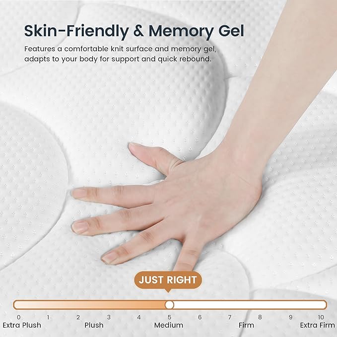 LETMOON Twin XL Mattress, 12 Inch Gel Memory Foam Hybrid Mattresses Bed Twin XL Size in a Box, Pressure & Pain Relief, Certipur-US, Medium Feel, Motion Isolation Pocket Spring