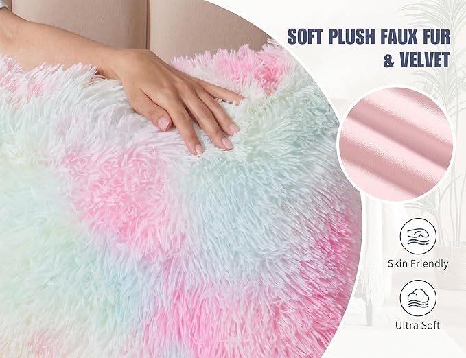 WSOFRLAC Leg Pillow for Side Sleeping 20x54 Large Bolster Pillow for Bed Weighted Firm Body Pillows with Cover for Adults Long Bed Back Sleeper Pillows for Sleeping Machine Washable Rainbow