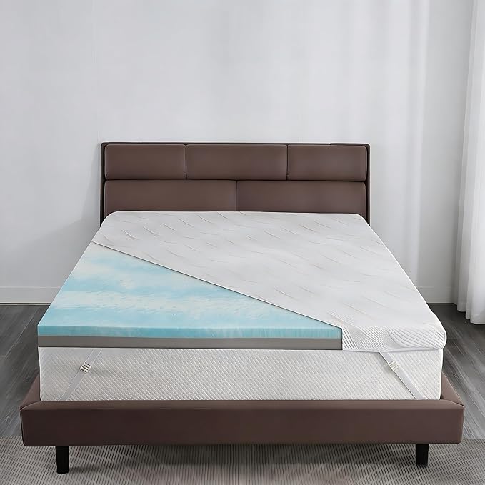 Extra Firm Mattress Topper Twin XL Size 3 Inch, Cooling Gel+Bamboo High Density Mattress Topper with Removable Cover, Bed Topper for Pain Relief,No Smell,CertiPUR-US,79x38