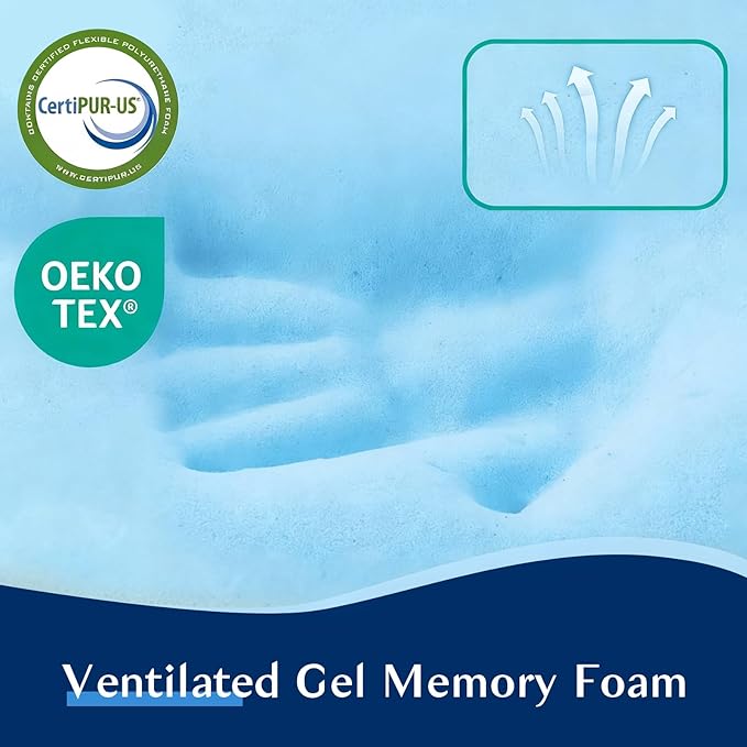 Stomach Sleeping Pillow for Shoulder and Neck Pain Relief, Thin Pillow for Sleeping- Cooling Memory Foam Pillows Flat Pillows for Stomach Sleepers,Low Profile 3.25-inches for Back Sleeper