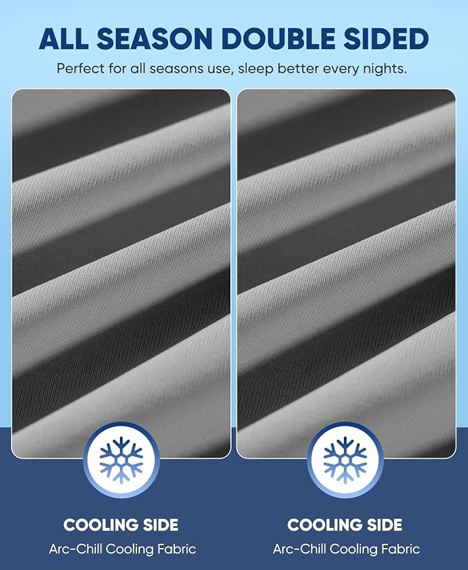 LUXEAR Cooling Pillow Cases, 2 Pack Stretch Arc-Chill Q-max 0.55 Cool Pillowcases Fit Standard & Queen Size Pillows, Protecting Hair & Skin, Gifts for Women & Men, Hot Sleeper, Night Sweat - Gray