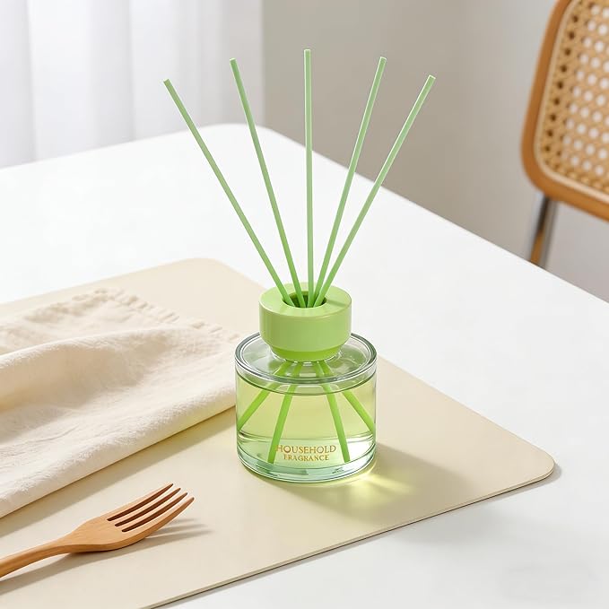 Reed Diffuser Set - 3.38 fl oz (100ml) Tropical Fruit Oil Diffusers | 5 Premium Reed Sticks | Home Fragrance Oil for Bathroom, Bedroom & Living Room | Aromatherapy Diffuser | Shelf Decor