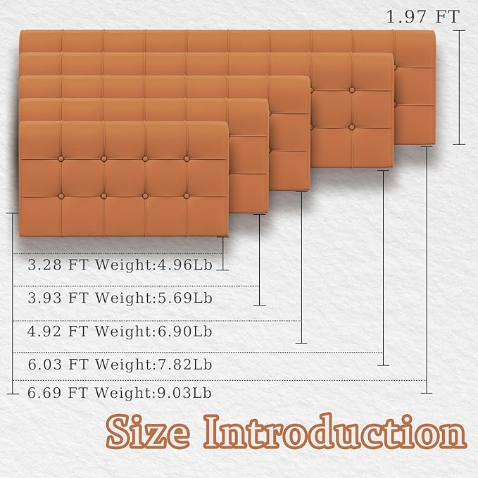 Orange Queen Headboard Pillow Wedge Backrest with Removable Cover Reading Pillow Lumbar Support Memory Foam for Twin XL Dorm Bed Daybed Couch Decorative Cushion College Dorm Essentials