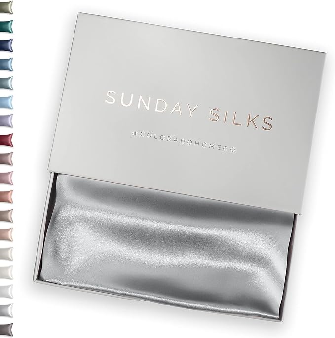 SUNDAYSILKS™ 100% Mulberry Silk Pillowcase, Silk Pillow Cases for Hair & Skin, Superior to Satin Pillowcase, with Zipper, Standard, Queen, King Sizes, Anti-Wrinkle, Cooling, Non-Slip Silk Pillowcases