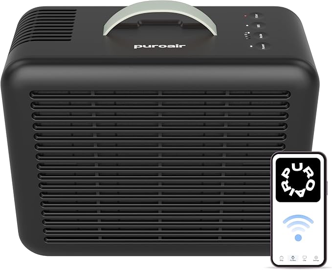 PuroAir Air Purifier 100i Smart HEPA Air Purifiers for Home Pets - Portable Small Air Purifier Filters up to 550 Ft² of Pollutants, Smoke, Pollen, Dust - Room Air Purifiers for Bedroom, Baby, Office