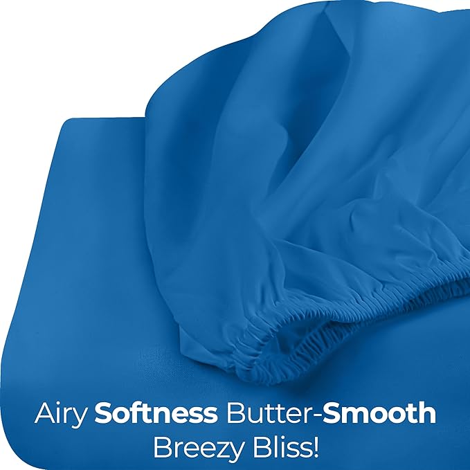Utopia Bedding Queen Fitted Sheet - Bottom Sheet - Deep Pocket - Soft Microfiber - Shrinkage and Fade Resistant - Easy Care -1 Fitted Sheet Only (Dusk Blue)