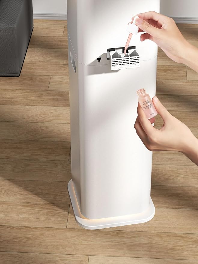 Humidifier with Warm & Cool Mist - 2.64Gal Top Fill, 500 sq ft Coverage, 60H Runtime, Remote, Humidity Control, Aroma Tray & Mood Light, Humidifier for Bedroom Home Office Plant