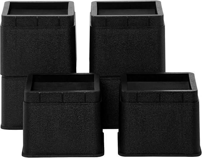 BTSD-home 3 Inches Stackable Bed Risers Furniture Risers for Sofas, Counch, Tables Heavy Duty Bed Frame Lifters Set of 6