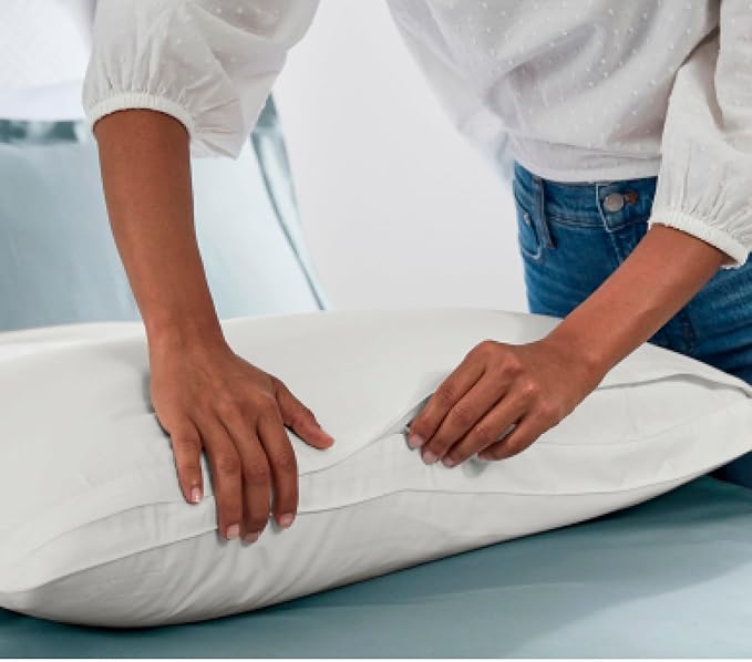 Boll & Branch Pillow Protector - King Size Pillows, White Cover - 1 Protector Included - Zipper Closure, Hypoallergenic, Soft, Breathable - Safe for Sensitive Skin