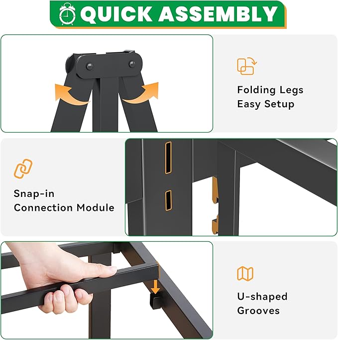 18 Inch King Size Bed Frames, Heavy Duty Metal King Platform 3500 lbs Capacity, No Box Spring Needed, 6 Mattress Slide Stopper, Headboard Holes, Noise-Free, Easy Assembly, White