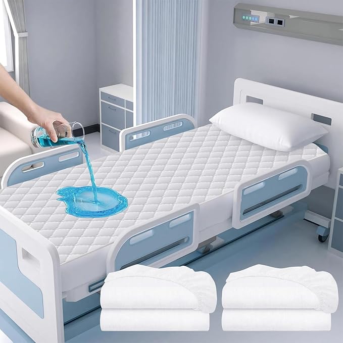 Waterproof Hospital Mattress Cover Protector Bed Sheet 36" x 80" x 9" Hospital Grade Incontinence Protection, Breathable Fabric for Elderly, Adults Machine Washable