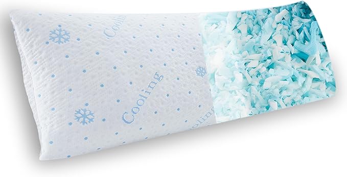 Dreamood Cooling Body Pillow Firmer 3200g 100% Shredded Memory Foam Body Pillows for Adults Side Sleeper Pregnancy Full Body Pillow 20x54 inch Adjustable with Washable Cover
