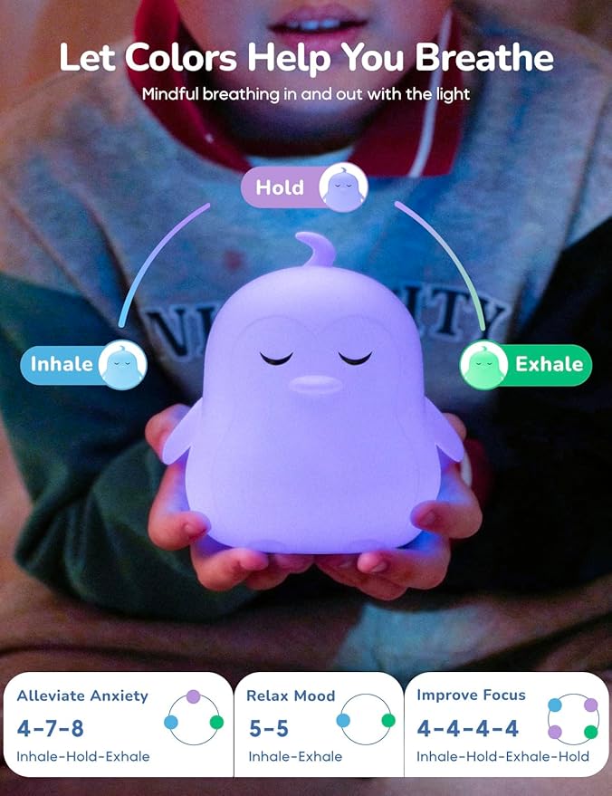 Breathing Pal 'Penny'- Mindfulness Breathing Light, Guided Visual Meditation Breathing Light, Anxiety Relief Items for Calm Down Corner/Meditation/Sleep Aid for Adult&Kid