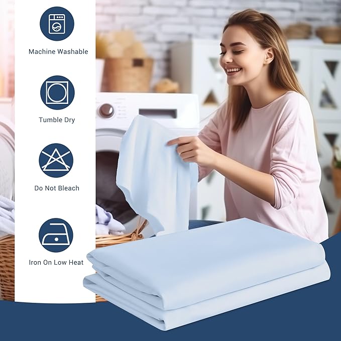 Pillowcases King 4 Pack, 20x36 Pillow Cases with Envelope Closure, Soft Plain Brushed Microfiber Covers Breathable Wrinkle-Resistant, Light Blue