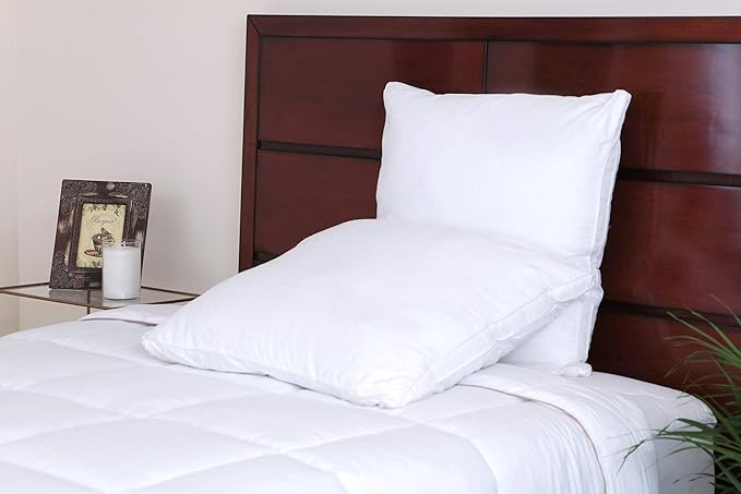 Maxi Deluxe Euro Size Bed Pillow – Ultra Soft & Comfortable – Versatile for Side, Back & Stomach Sleepers – 300TC Cotton Top – Single Pack – (European Size Pillow is 26 x 26)