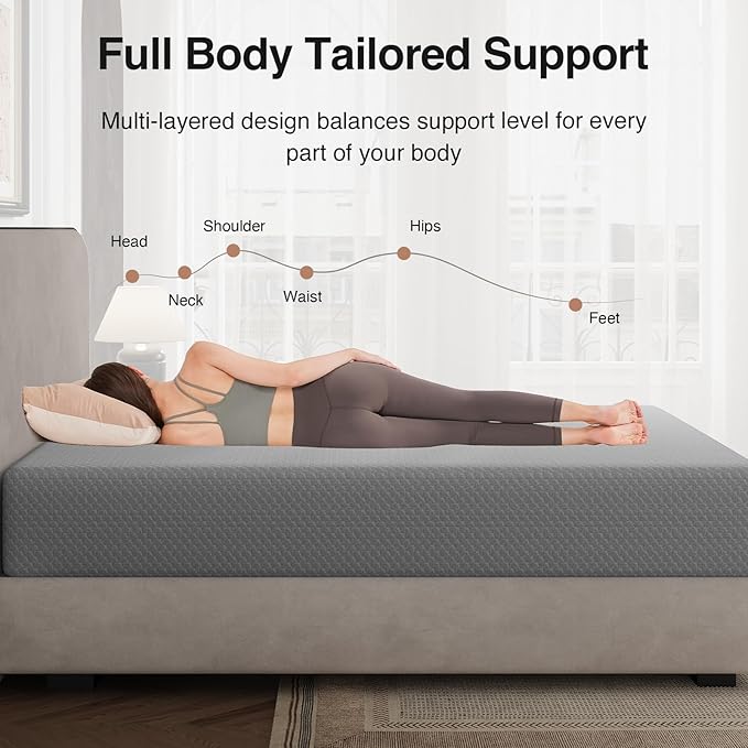 Novilla King Size Mattress, 12 Inch Memory Foam Mattress King for Cool Night Sleep & Pressure Relief, Thermally Balanced Foam Mattresses For Heat Dissipation, CertiPUR-US Certified Mattresses in a Box
