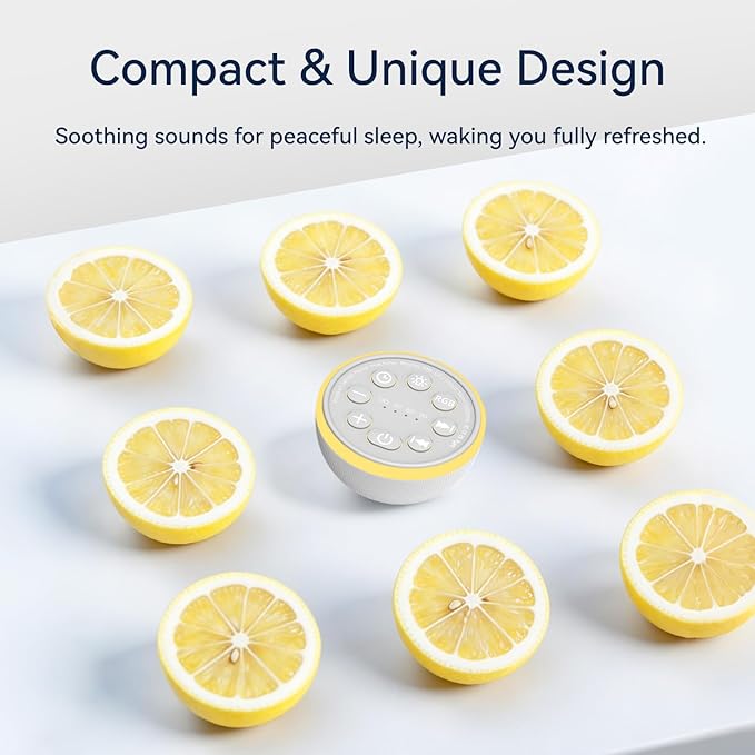 Mini Sound Machine Night Light White Noise Machine Battery Portable Brown Noise Machine 30 Soothing Sounds for Baby Kids Adults Sleep Machine 4 Timer Memory Function for Home Travel Office