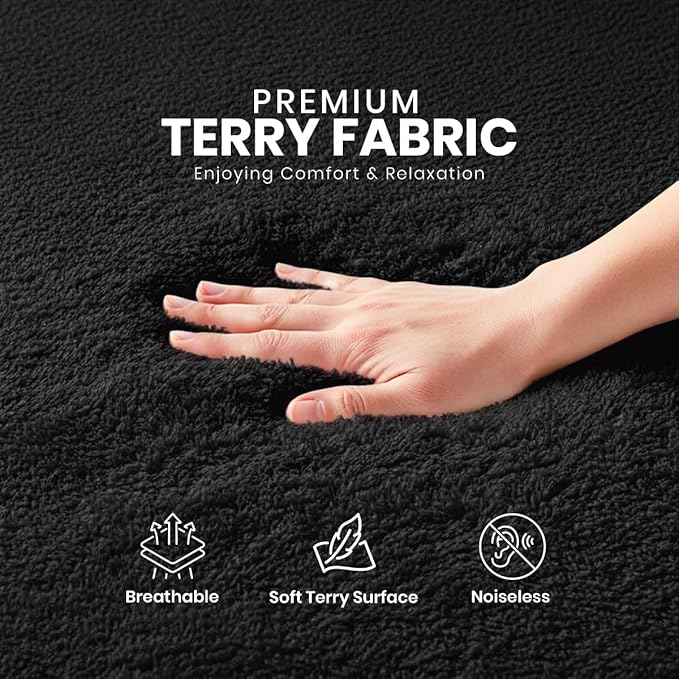 Full Size Mattress Protector Waterproof, Premium 200 GSM Terry Mattress Cover, Soft & Breathable Bed Cover, Fitted Sheet Style Stretchable Deep Pockets 15" by Utopia Bedding (Black)