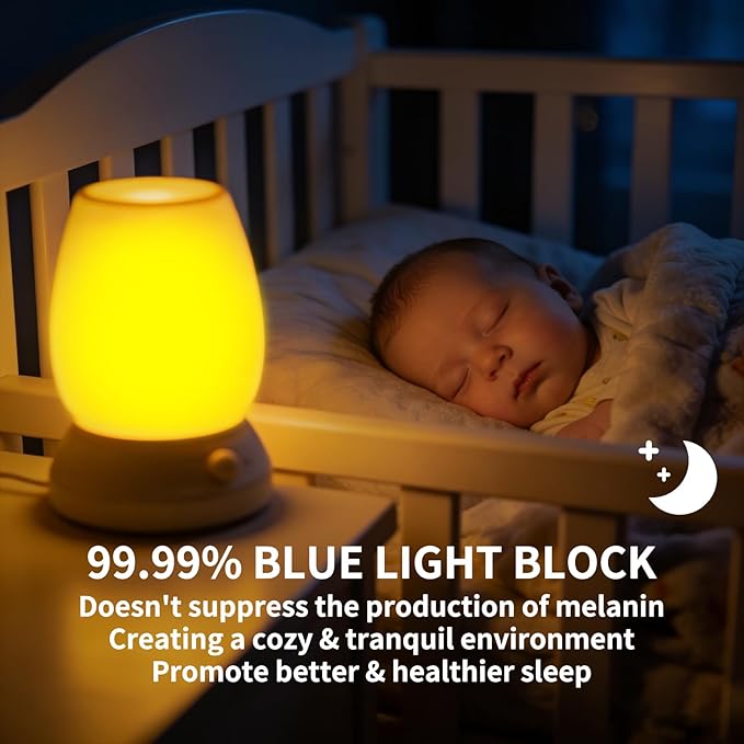 1800K Amber Light Bulbs for Sleep, 99.99% Blue Light Blocking Warm Light Bulbs, 5W Dim Amber Light for Mood Soothing, Baby Nursery, Bedroom, E26/E27 for Most Lamps, 2 Pack