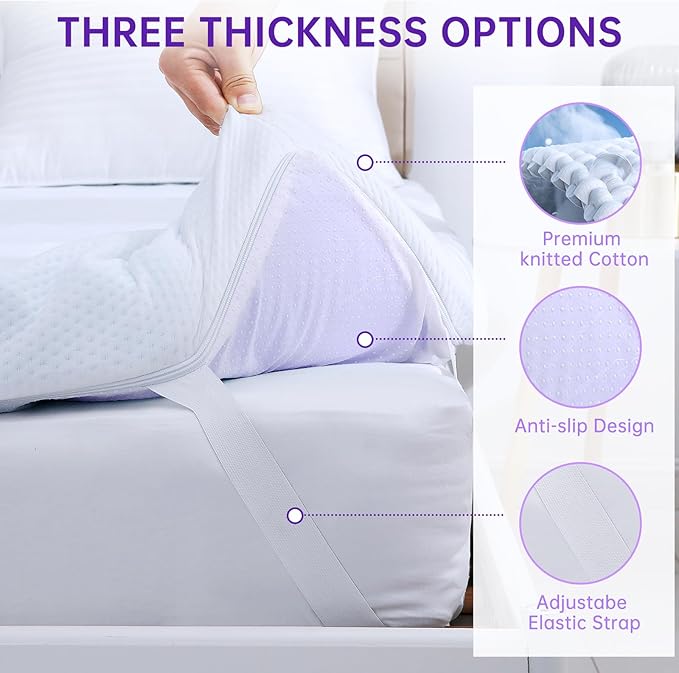 MUXHOMO 3 Inch 7-Zone Twin Mattress Topper, Egg Crate Memory Foam Mattress Topper Twin Size for Back Pain, Lavender Cooling Gel Infused Bed Pad, CertiPUR-US and Oeko-TEX Certification (38"×75")