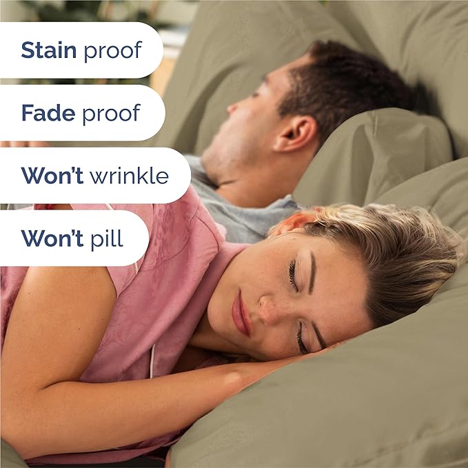 King 6 Piece Sheet Set - Comfy, Breathable & Cooling - Soft Hotel Luxury Bedding for Women, Men, Kids, Teens & Children - 1 Flat & 1 Fitted Sheet & 4 Pillowcases w/ Deep Pockets - Wrinkle Free - Khaki