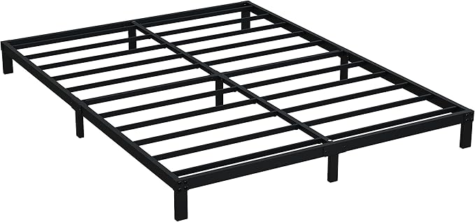 Upcanso 7 Inch Queen Bed Frame No Box Spring Need, Low Profile Metal Platform Bed Frame Queen Size, Heavy Duty Support Bedframes, Easy Assembly