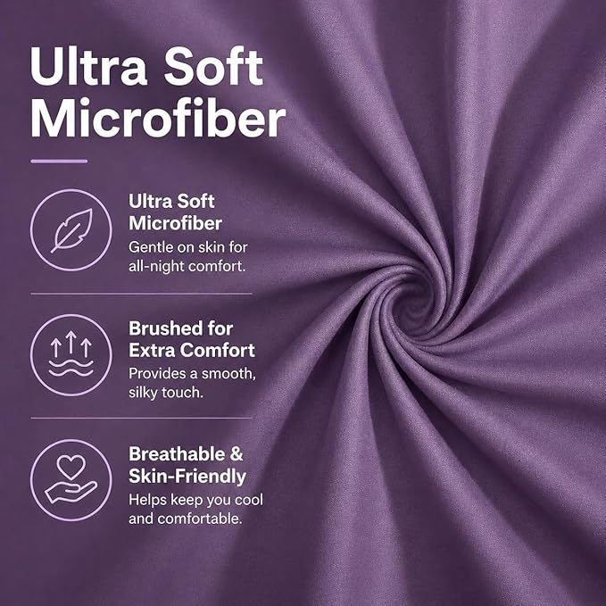 Evolive Ultra Soft Microfiber Body Pillow Cover/Pillowcases 21"x54" with Hidden Zipper Closure (21"x54" Body Pillow Cover, Lavender)