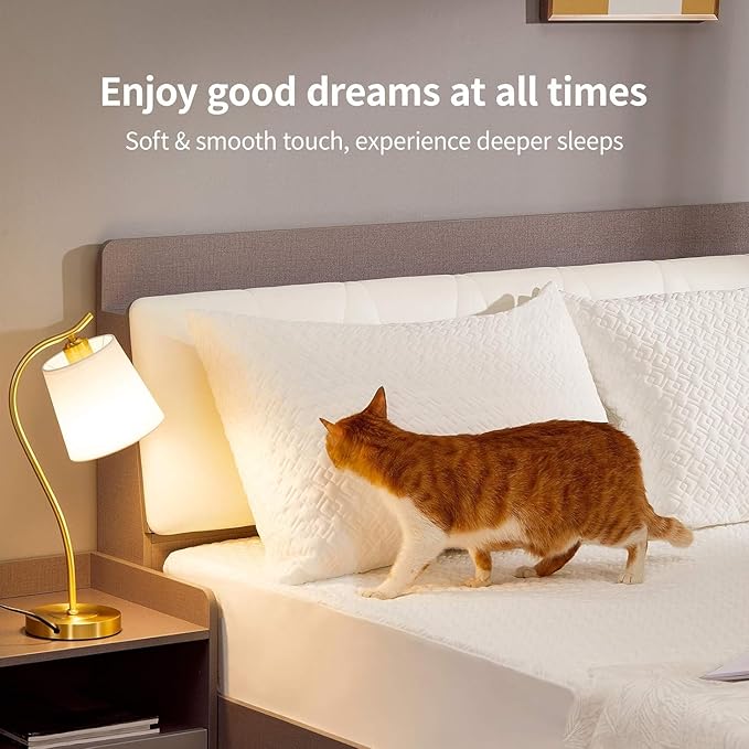 CoolShields Pillow Protector (2 Pack) King – Waterproof Zippered Pillow Covers, Hypoallergenic, Premium Pillowcase Encasement for Better Sleep