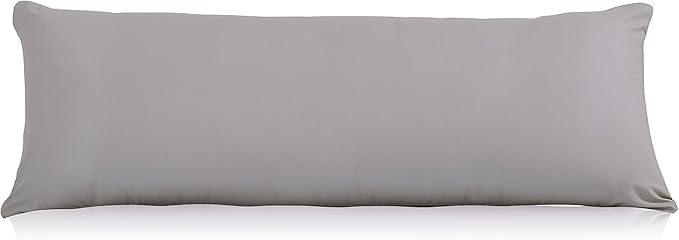 EVOLIVE Body Pillow Cover 21"x54", Ultra Soft Microfiber Pillowcase with Hidden Zipper, Breathable, Machine Washable, for Pregnancy & Side Sleepers, Cover Only (21"x54" Body Pillow Cover, Silver Grey)
