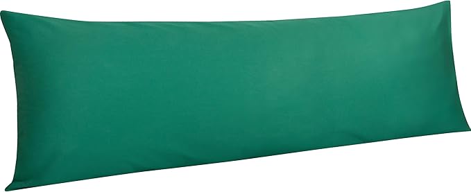 NTBAY Egyptian Cotton Body Pillowcase - 500 Thread Count Cotton Body Pillow Cover - Soft and Breathable Envelope Closure Body Pillowcase for Adults, 20x54 Inches, Dark Green