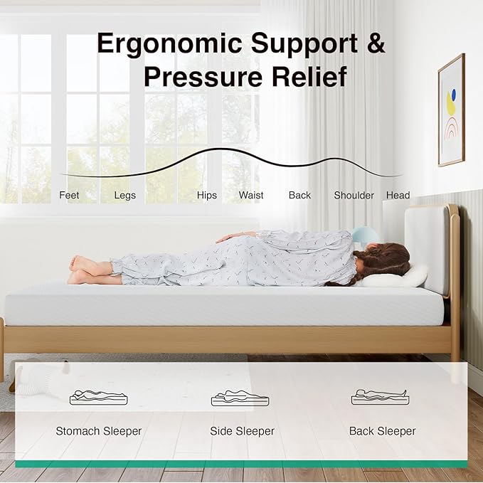 Novilla 6 Inch Full Size Mattress, Full Memory Foam Mattress with Cooling Foam & Breathable Comfort Layer,Pressure Relief Mattresses in a Box for Cool Touch & Support