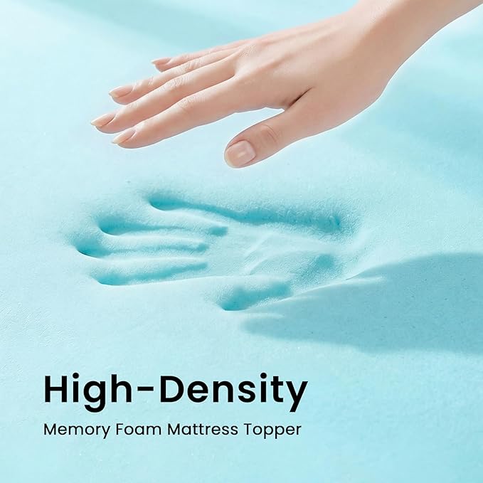 Czpalo 4 Inch Gel Memory Foam Mattress Topper Full, Cooling Mattress Topper with Removable & Washable Bamboo Cover, CertiPUR-US Certified