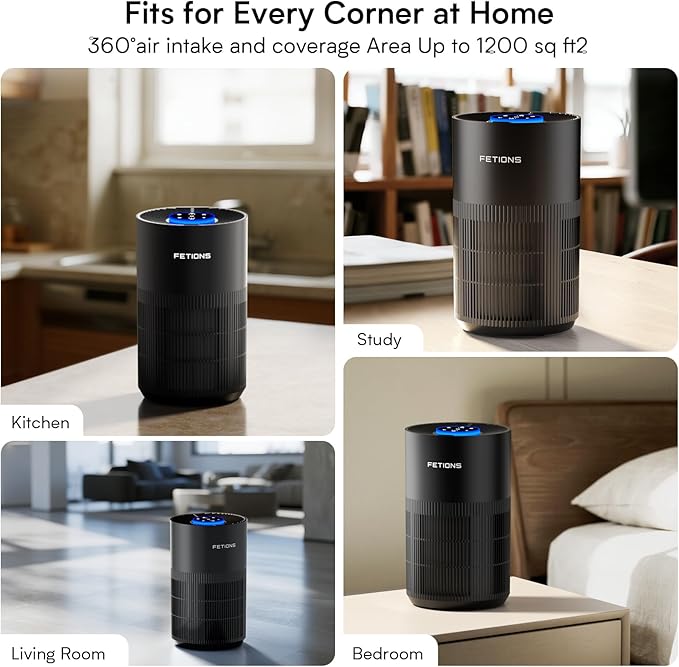 Air Purifiers for Bedroom Home,Quiet Air Cleaner With Sleep Mode Night Light