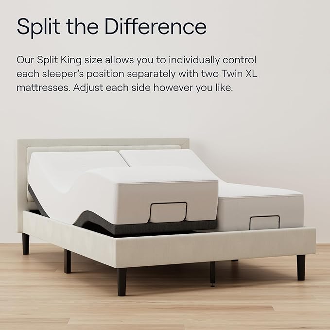 Nectar Ultra Split King Adjustable Base & 15” Mattress - Head & Foot Incline - Medium Firm Memory Foam - Cooling Upgrade - 3 Massage Settings - 365-Night Mattress Trial