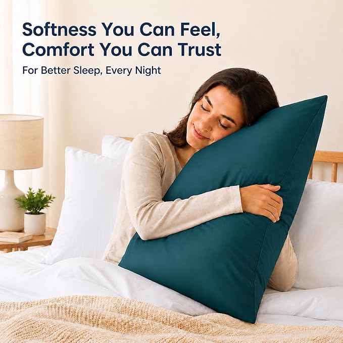 ZPECC Pillow Cases King Size Set of 12, 20x36 Envelope Closure Pillowcases, Soft Plain Brushed Microfiber Covers Hypoallergenic Breathable, Teal