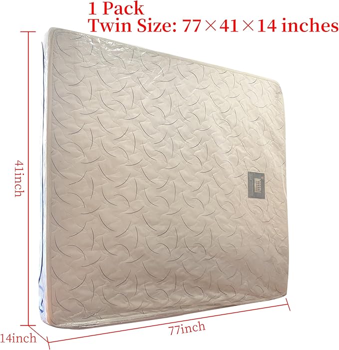3 Mil Twin Size Mattress Bag with Zipper for Storage Moving,Plastic Waterproof Mattress Protector Cover Moving Supplies