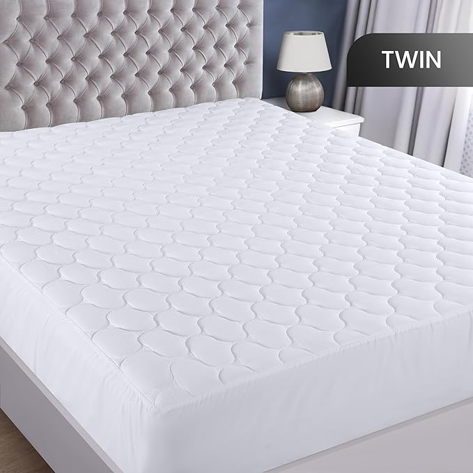 Utopia Bedding Waterproof Mattress Protector, Twin Mattress Pad, Quilted Fitted Cover Stretches up to 16 Inches Deep (White)