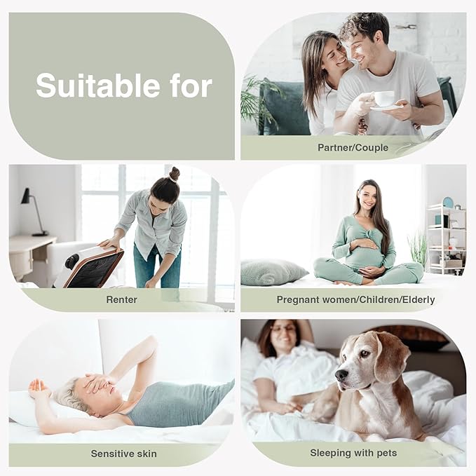 Novilla Queen Mattress Topper, Soft Pillow Top for Dorm Bed, Breathable Quilted Mattress Pad Cover with Deep Pocket, Down Alternative Fill, Machine Washable Back to School Essentials