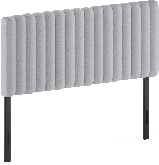 Furinno Roanne Upholstered Tufted Headboard, Full, Glacier