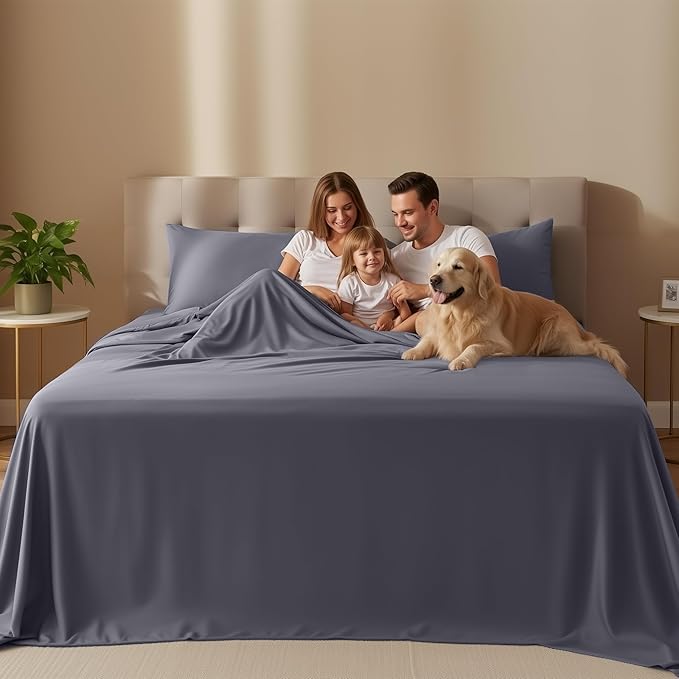 Utopia Bedding Full Size Sheet Set – 4 Piece Bed Sheets, Soft and Breathable Microfiber, Includes 1 Fitted Sheet, 1 Flat Sheet and 2 Pillowcases – Oeko Tex (Grey)