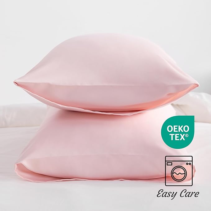 NTBAY Toddler Pillow Cases Set of 2, 2 Pack Brushed Microfiber 14x20 Pillow Cases, Soft, Wrinkle, Fade, Stain Resistant Blush Pink Pillow Cases with Envelope Closure, 14x20 Inches, Blush Pink
