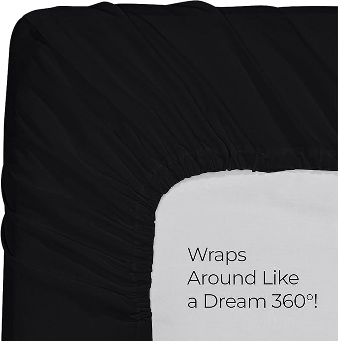 Utopia Bedding Full Fitted Sheet - Bottom Sheet - Deep Pocket - Soft Microfiber - Shrinkage and Fade Resistant - Easy Care -1 Fitted Sheet Only (Black)