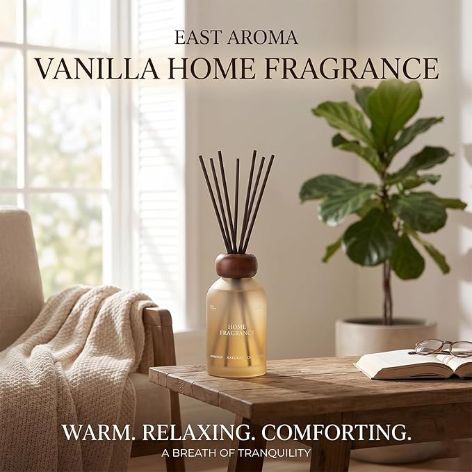 Reed Diffuser Set for Home 8.45 oz Scented Oil Diffuser with 6 Fiber Sticks, Smell Good Long Lasting Fragrance for Bathroom, Living Room, Office and Aromatherapy Gift (Cinnamon)