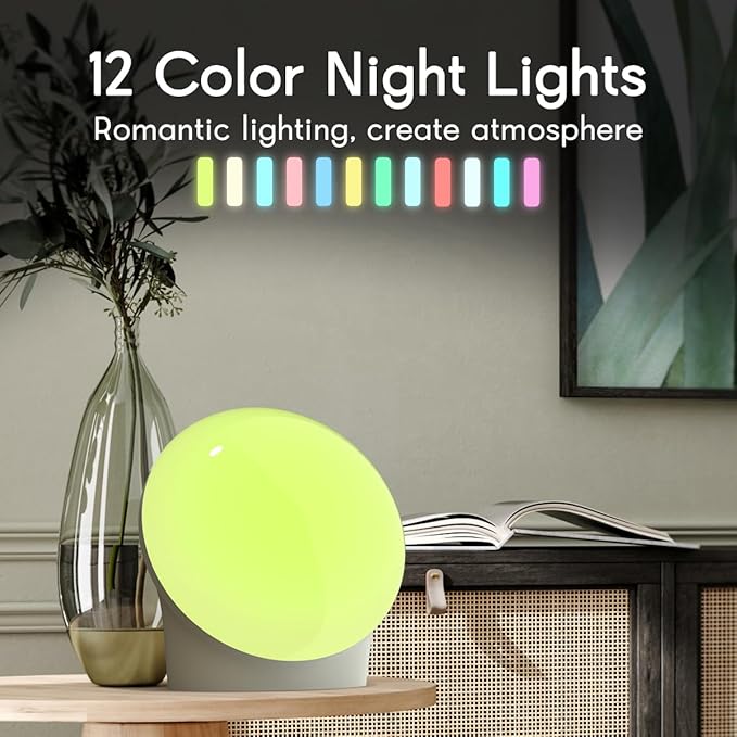 BrownNoise White Noise Machine with 30 Soothing Sounds 12 Colors Night Light and Sound Machine 36 Volume Levels and Memory Function 4 Timers 10 Adjustable Brightness Sleep Machine for Baby Adults Kids