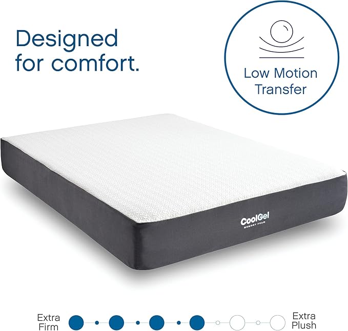COOL GEL Memory Foam 10-Inch Mattress, CertiPUR-US Certified, Mattress in a Box, King, White