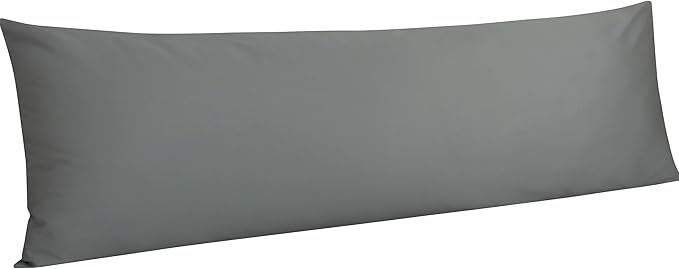 NTBAY Egyptian Cotton Body Pillowcase - 500 Thread Count Cotton Body Pillow Cover - Soft and Breathable Envelope Closure Body Pillowcase for Adults, 20x54 Inches, Dark Grey