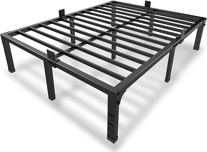 MAF 14 Inch Metal Platform Queen Bed Frame, Heavy Duty Black Bed Frames with Steel Slats Support, No Box Spring Needed, Noise Free, Easy Assembly