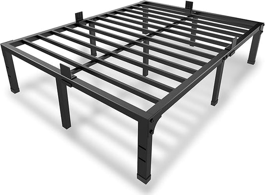 MAF 14 Inch Metal Platform Queen Bed Frame, Heavy Duty Black Bed Frames with Steel Slats Support, No Box Spring Needed, Noise Free, Easy Assembly